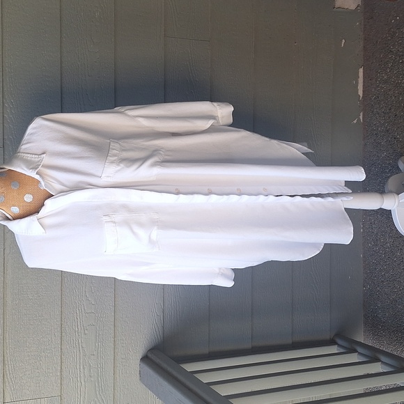 Zara Viscose White Long Sleeve Shirt Dress Size XL - Picture 2 of 12